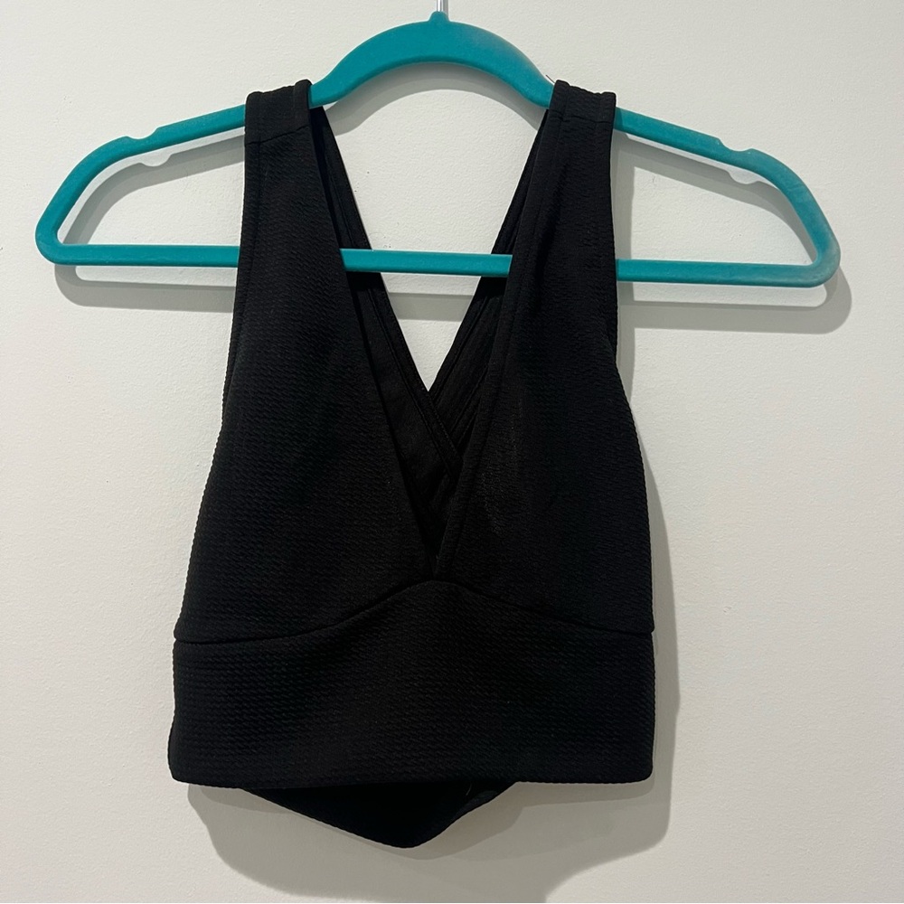 Black Cropped Tank Top